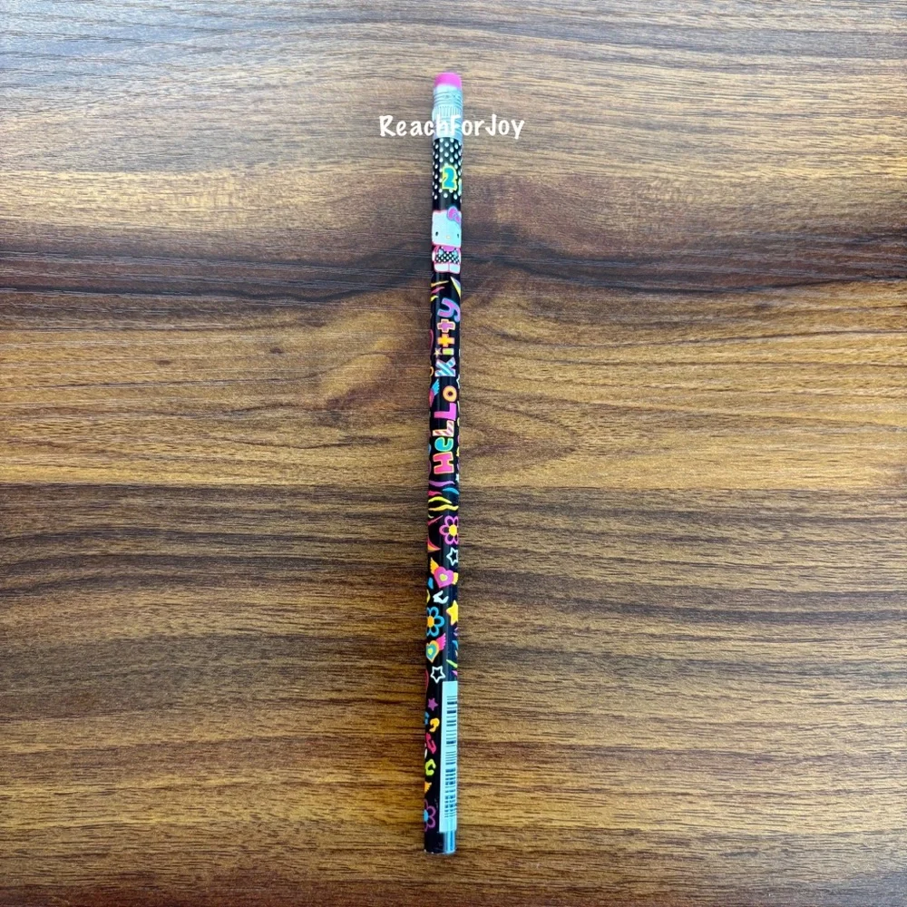 Hello Kitty Sanrio Pencil 2013 Wood #2 Pencil Black Floral Polka Dot Heart Cute